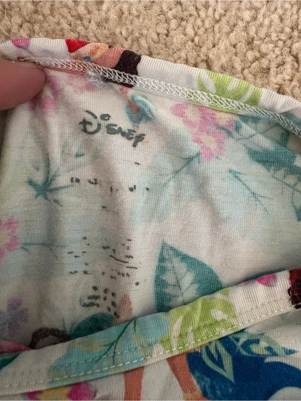 Posh Peanut Moana White Floral Tropical Character Kids Pajamas